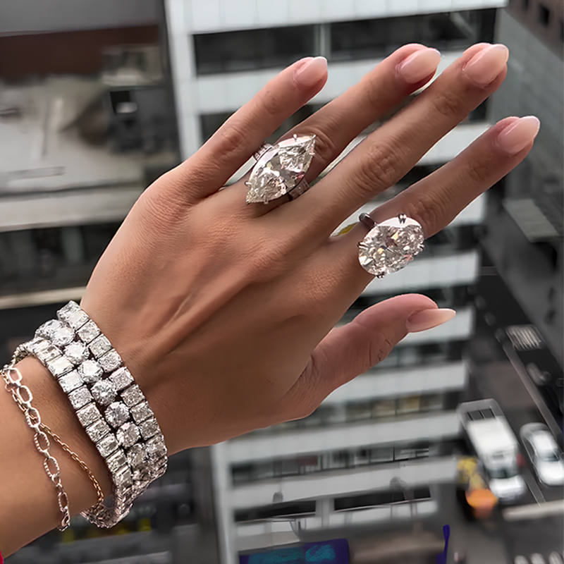 5ct Marquise Cut White Sapphire Engagement Ring