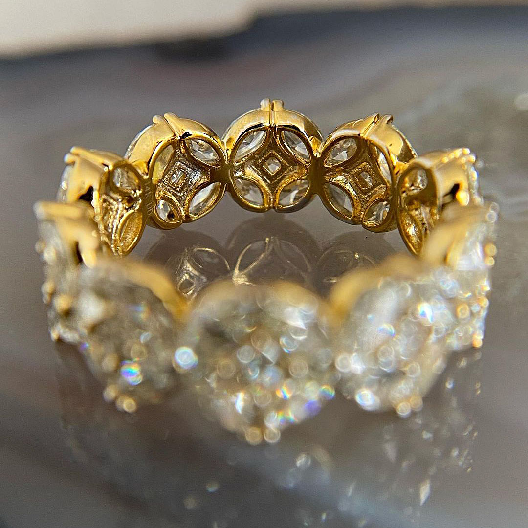 3.75ct Marquise Cut White Sapphire Eternity Ring