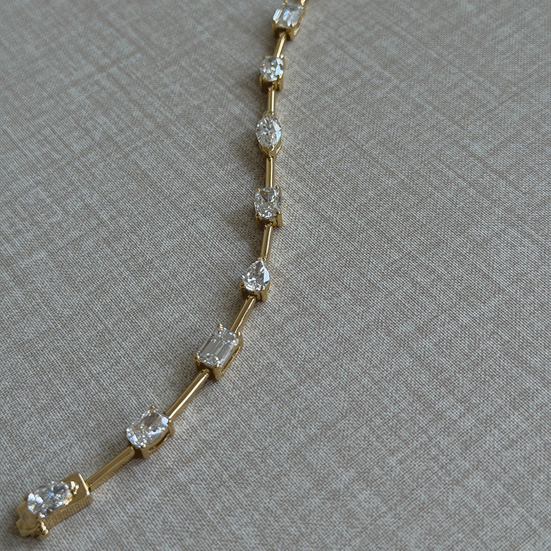Classic Multiple Cut White Sapphire Bracelet