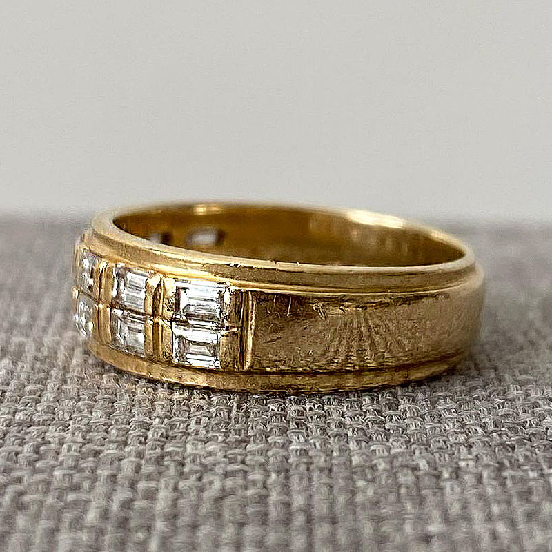 3.5ct Emerald Cut White Sapphire Eternity Ring