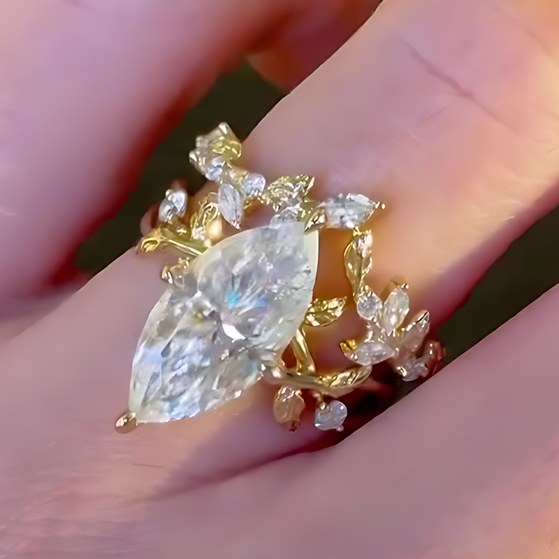 3ct Marquise Cut White Sapphire Wedding Set / 3pcs
