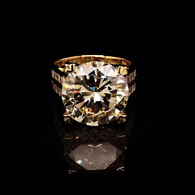 6ct Round Cut Yellow Sapphire Engagement Ring