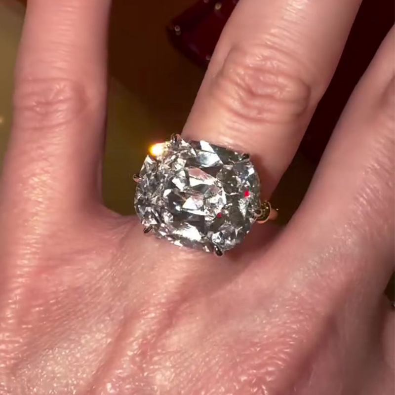 5ct Vintage Design Old Mine Cut White Sapphire Ring