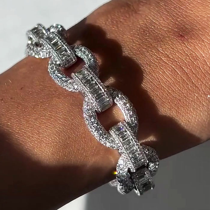 Hip Hop Diamond Interlocking Circle Men's Bracelet