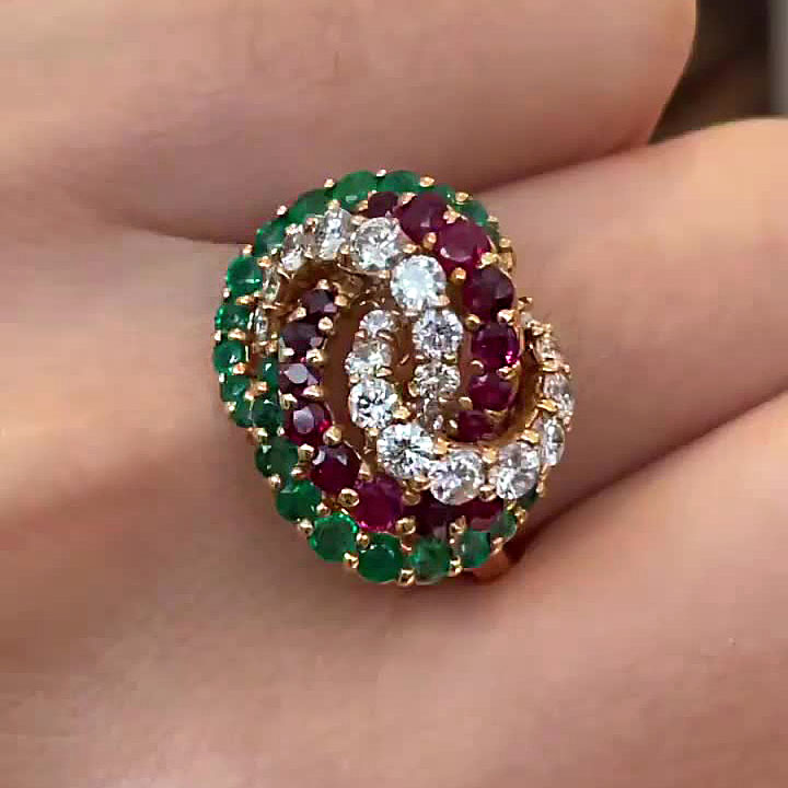 6.75ct Round Cut Rainbow Sapphire Eternity Ring