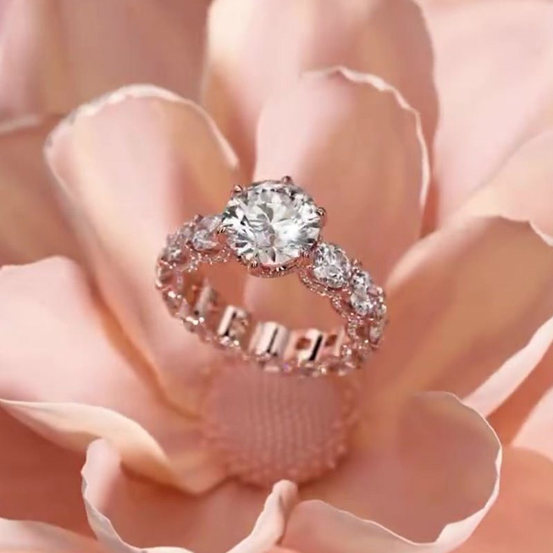 2ct Round Cut White Sapphire Engagement Ring