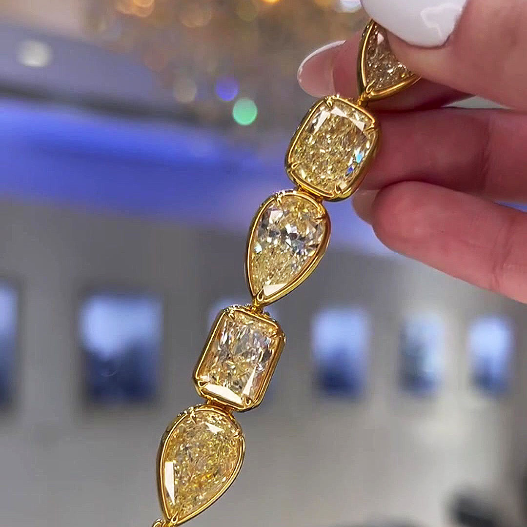 Oval&Pear Cut Yellow Sapphire Bracelet