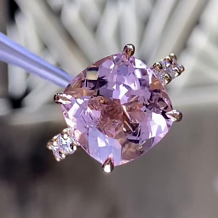 5ct Cushion Cut Pink Sapphire Engagement Ring