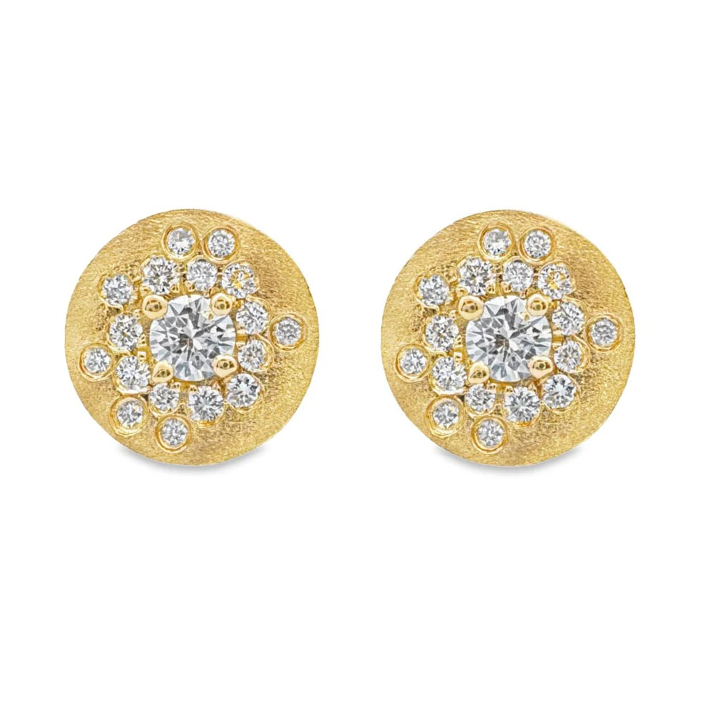 Scattered White Sapphire Stud Earrings