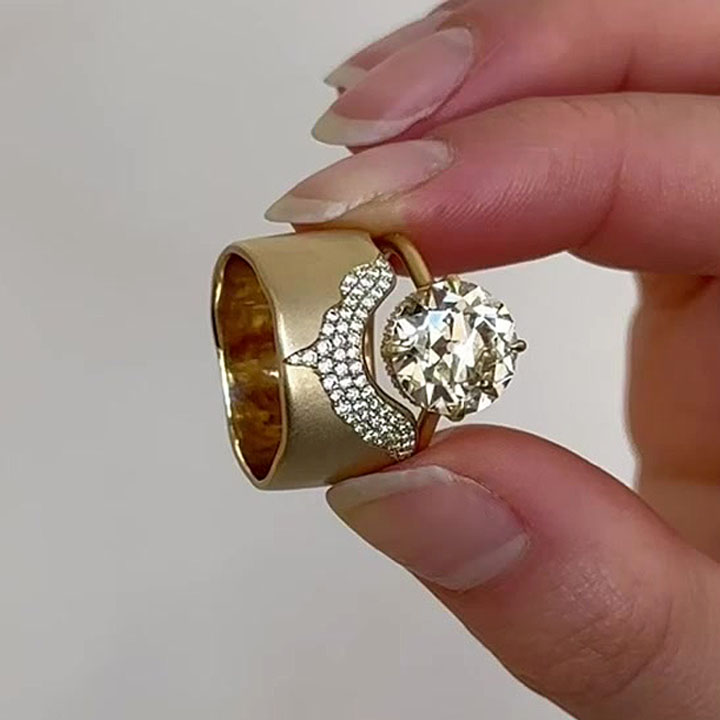 Art Deco 2ct Round Cut White Sapphire Wedding Set