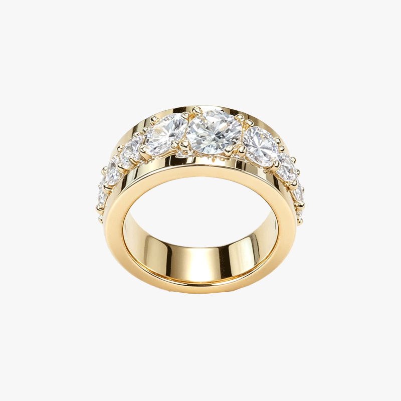 Classic 10ctw Round CutWhite Sapphire Wedding Band