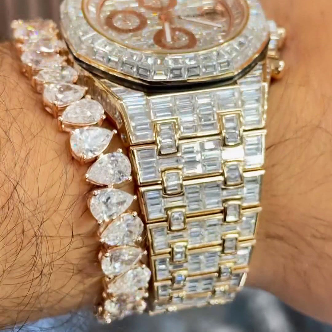 Fashion Pear Cut White Sapphire Bracelet For Men