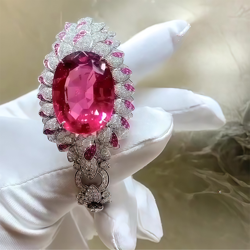 Oval Ruby & Multi-Gem Bangle Bracelet