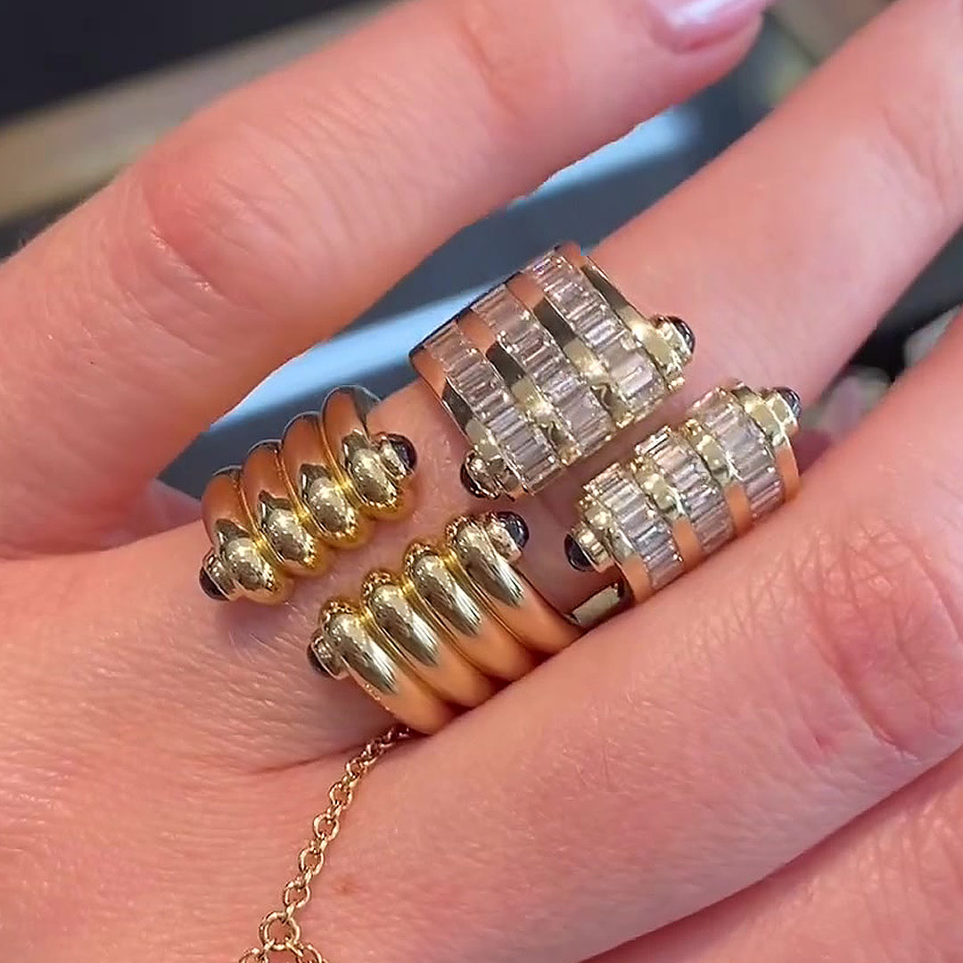 8.25ct Open Design Emerald Cut White Sapphire Eternity Ring