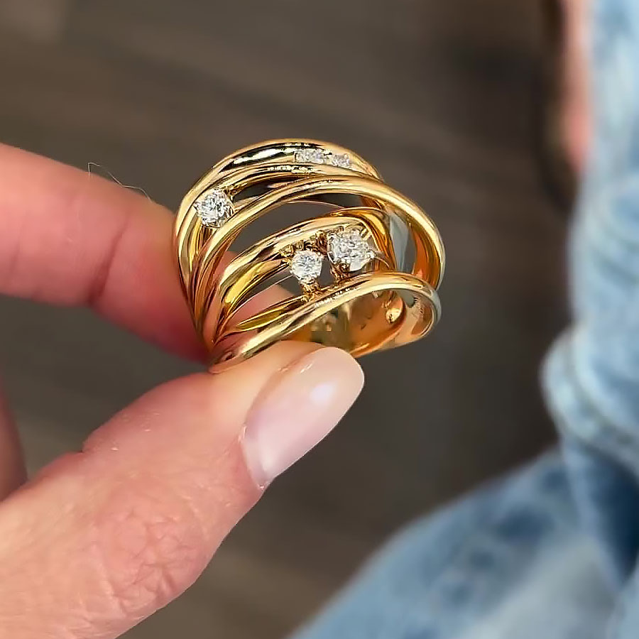 1.25ct Round Cut White Sapphire Cocktail Ring