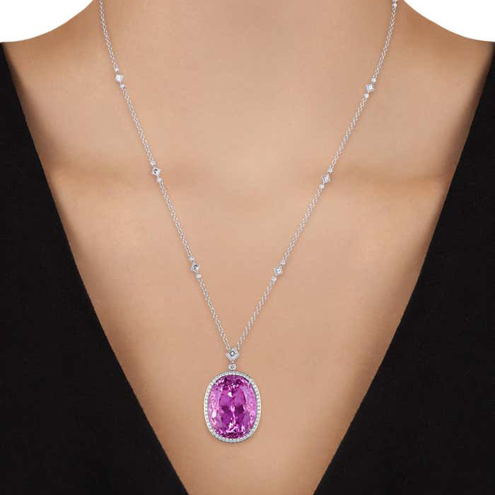 Butterfly Hollow Cushion Cut Amethyst Pendant Necklace
