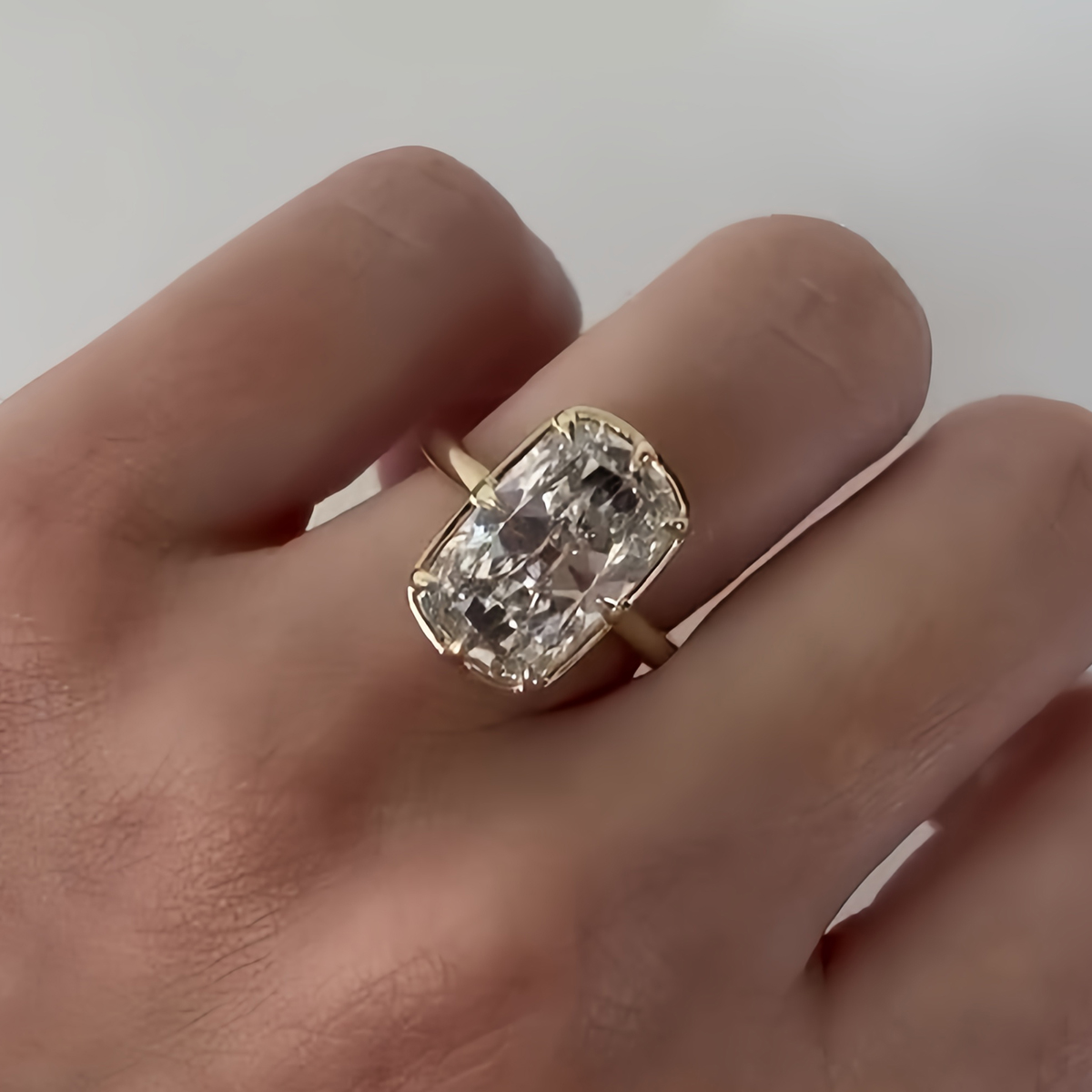 3ct Cushion Cut White Sapphire Solitaire Ring