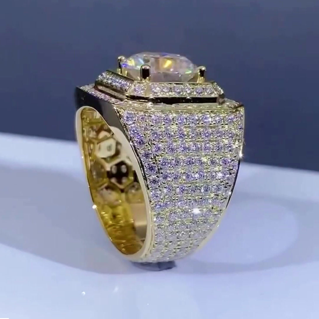 5ct Round Cut White Sapphire Men's Engagement Ring