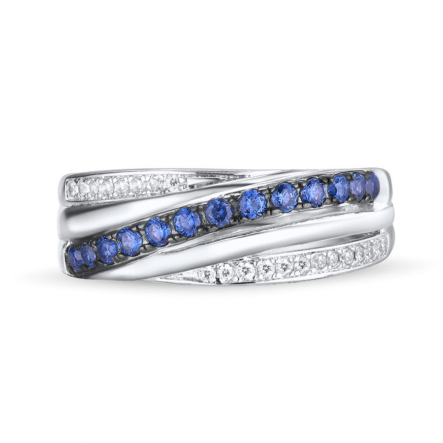 1.75ct Round Cut Blue Sapphire Eternity Ring