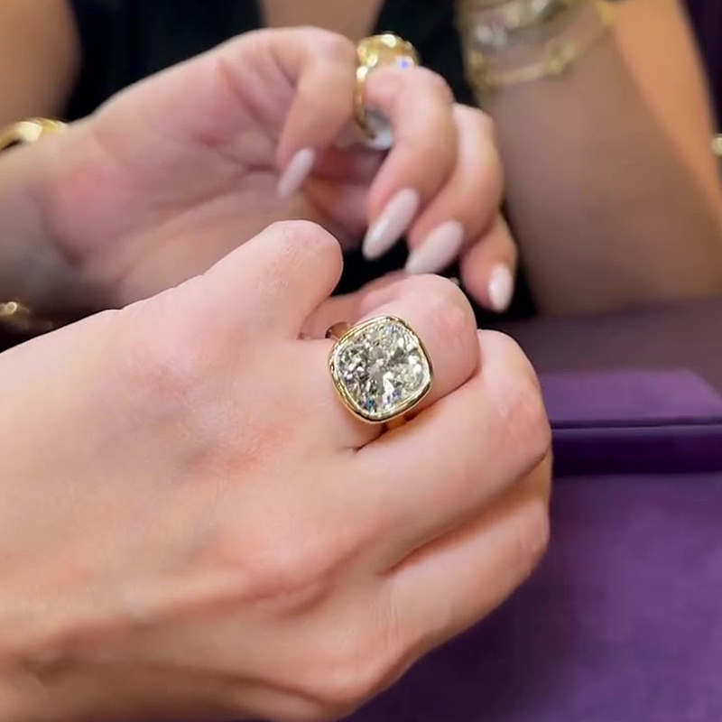 5ct Cushion Cut White Sapphire Solitaire Ring