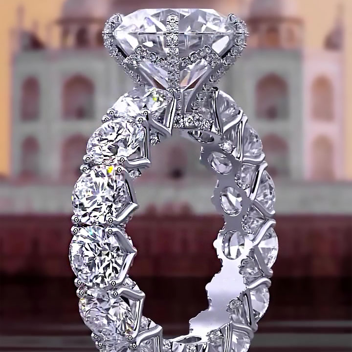 5ct Round Cut White Sapphire Engagement Ring