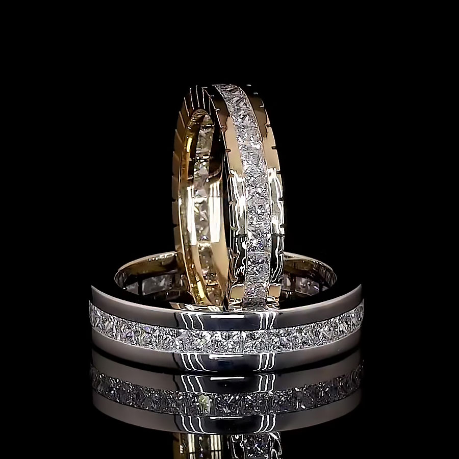 2.65ct Princess Cut White Sapphire Eternity Ring