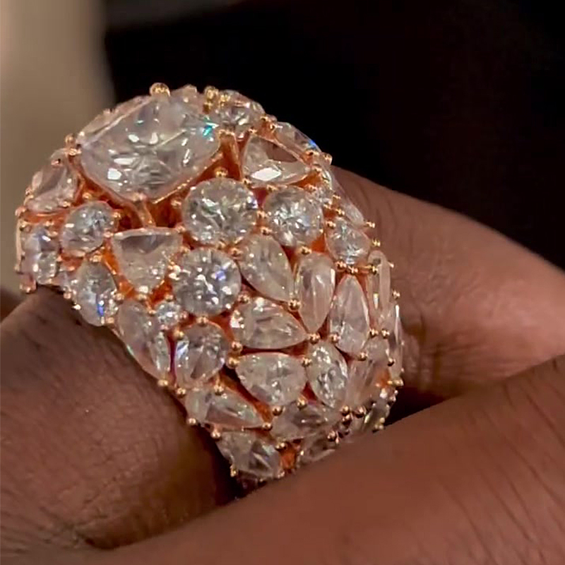 2ct Radiant Cut White Sapphire Men's Ring