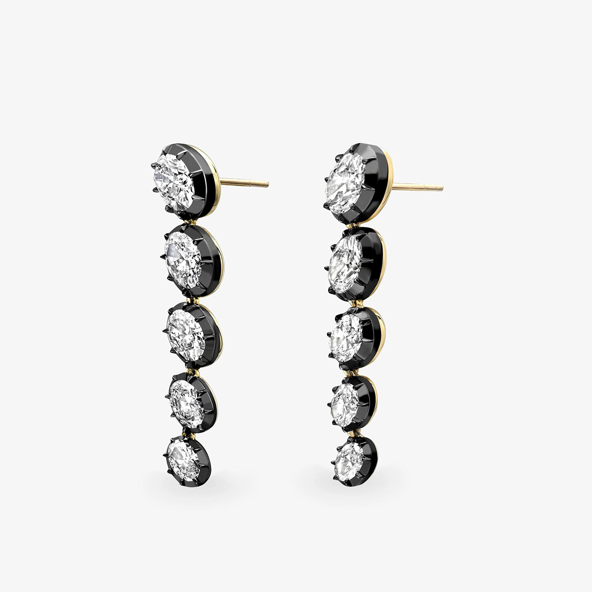 Oval Cut White Sapphire Stud Earrings
