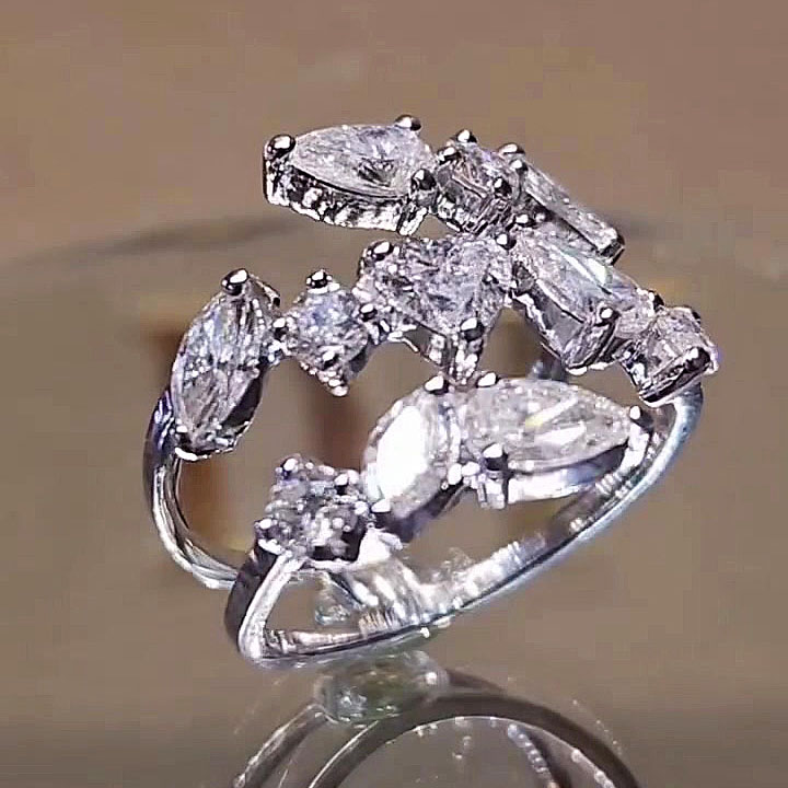 3.85ct Art Deco Multi Cut White Sapphire Wedding Band