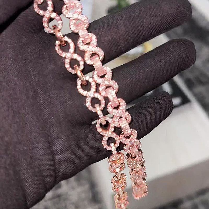 Fashion Round Cut White Sapphire Intersect Bracelet