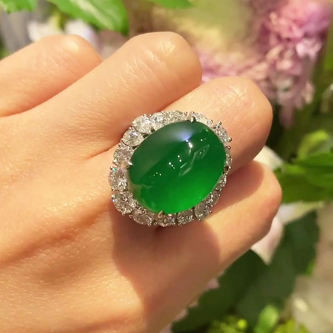 17.5ct Luxury Halo Multi-cut Emerald Sapphire Engagement Ring