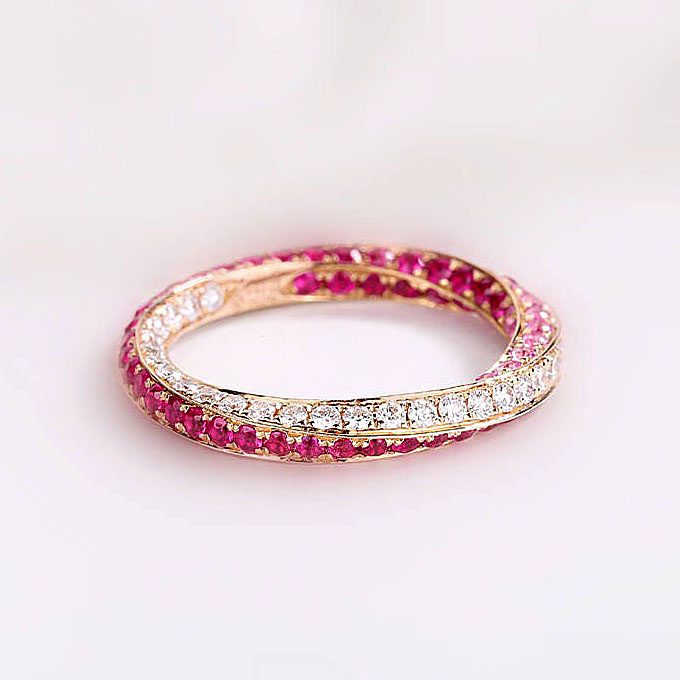 3.75ct Spiral Series Double-tone Sapphire Eternity Ring