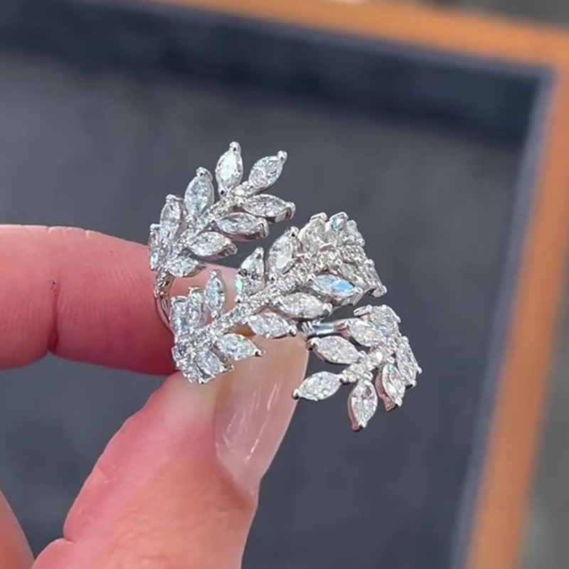 3.4ct Marquise Cut Spiral Wrap Ring