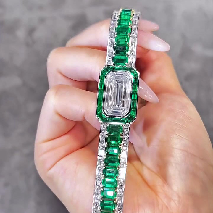 Emerald Cut White Sapphire Bracelet