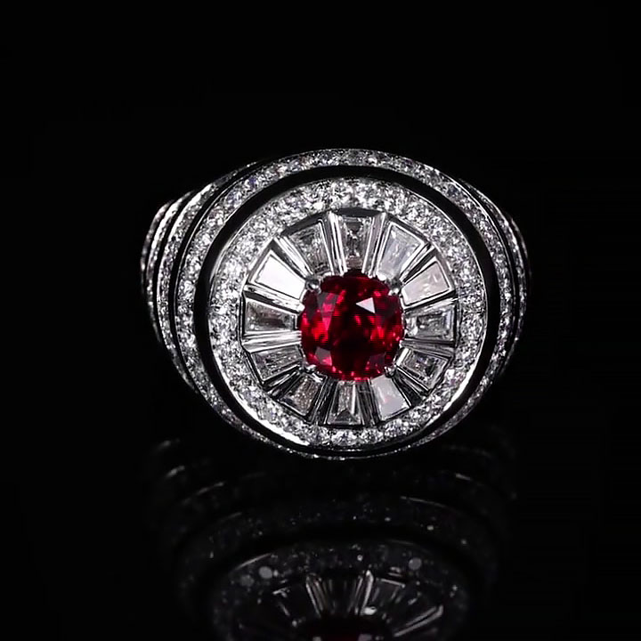 2ct Round Cut Ruby Sapphire Cocktail Ring