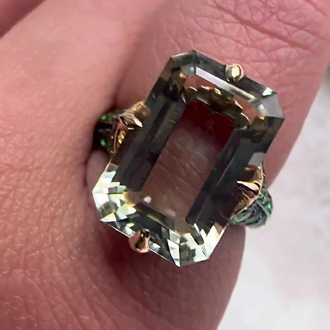 Emerald Cut Emerald Sapphire Wedding Sets/Earrings