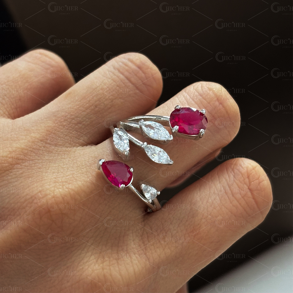 4.75ct Fashion leaf Design Ruby Ring