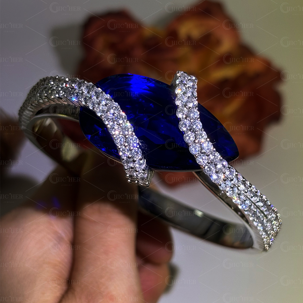 Two Tone Sapphire&Diamond Twist Bracelet