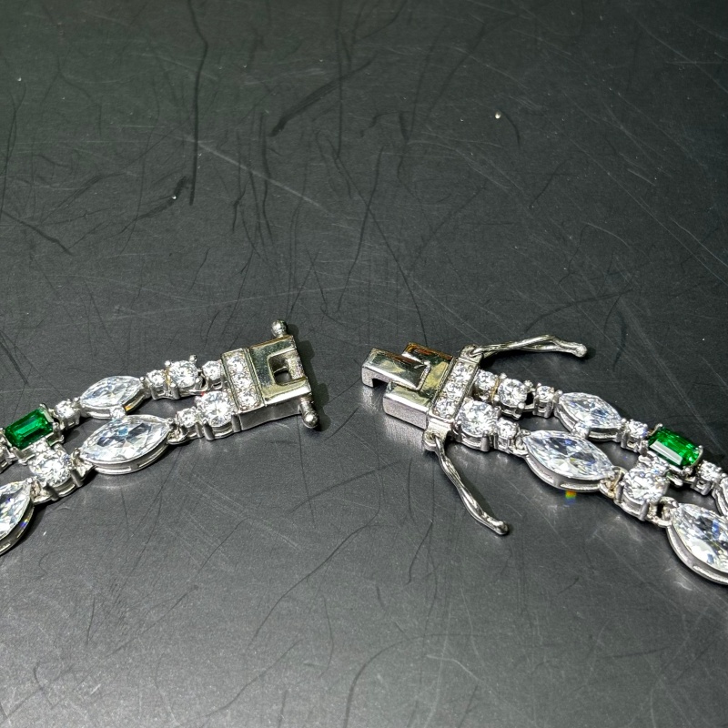 Original Design - Fashion Emerald & White Sapphire Necklace