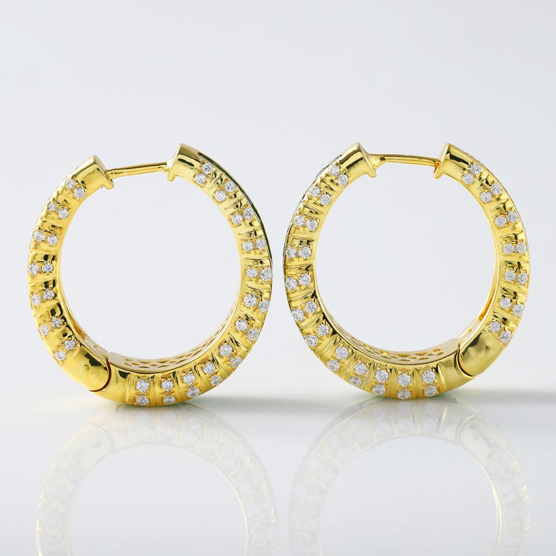 Round&Emerald Cut Emerald Sapphire Hoop Earrings