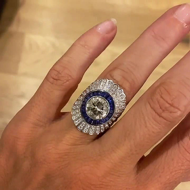 2ct Round Cut White Sapphire Cocktail Ring