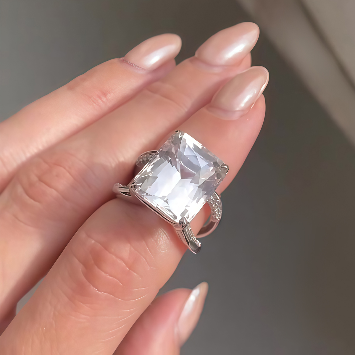 Elegant 5ct Radiant Cut Light Pink Sapphire Engagement Ring