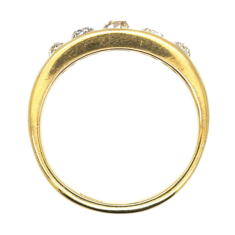 Graduated Old Mine Cut Diamond 5-Stone Band Ring