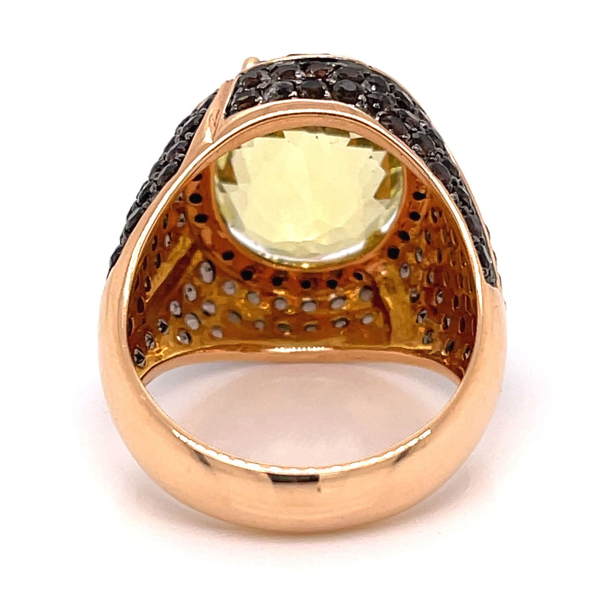 Micro Pave Setting 8ct Oval Cut Yellow Sapphire Cocktail Ring