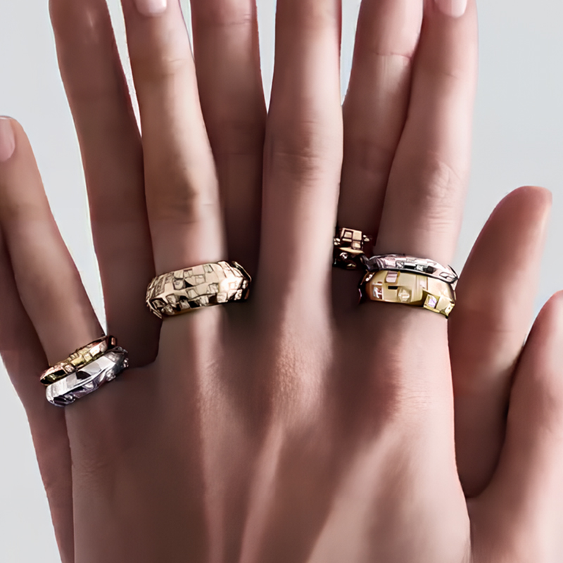 Grid Design 1.3ct Round Cut White Sapphire Men's Band