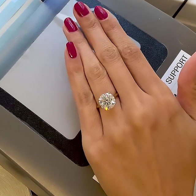 3ct Round Cut White Sapphire Engagement Ring