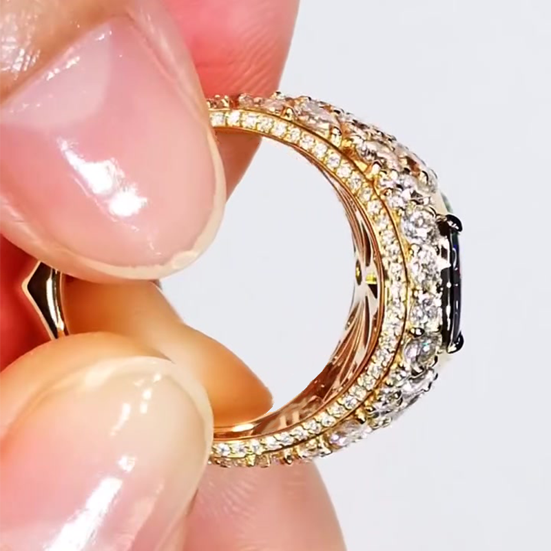 6.75ct Oval Cut Black Opal Sapphire Cocktail Ring