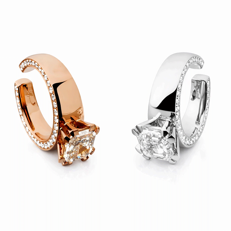 Classic 3.25ct Radiant Cut White Moissanite Engagement Ring For Men (2 Color Options)