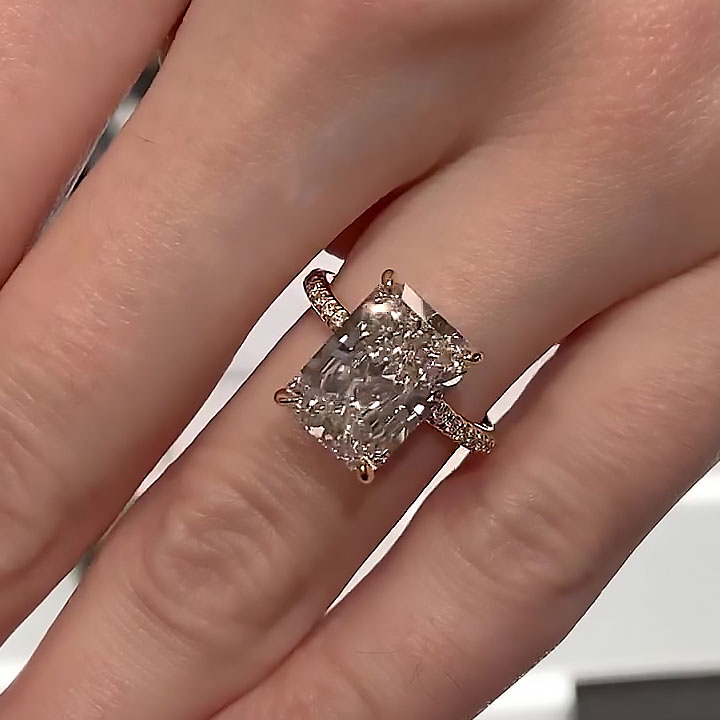 5ct Radiant Cut White Sapphire Engagement Ring