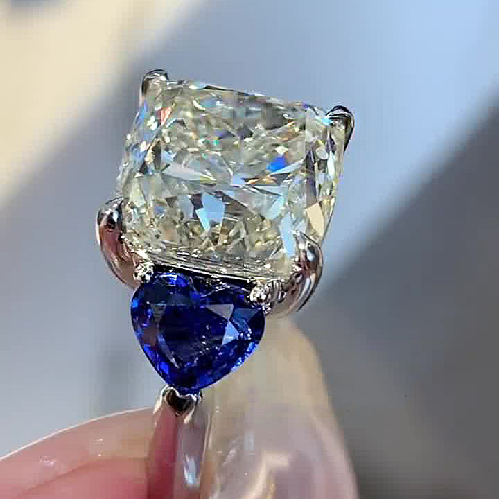 6ct Three-Stone Radiant Cut White Sapphire Engagement Ring